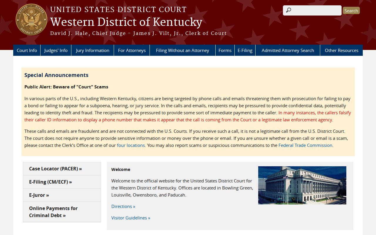 Western District of Kentucky court for Daviess County federal criminal cases