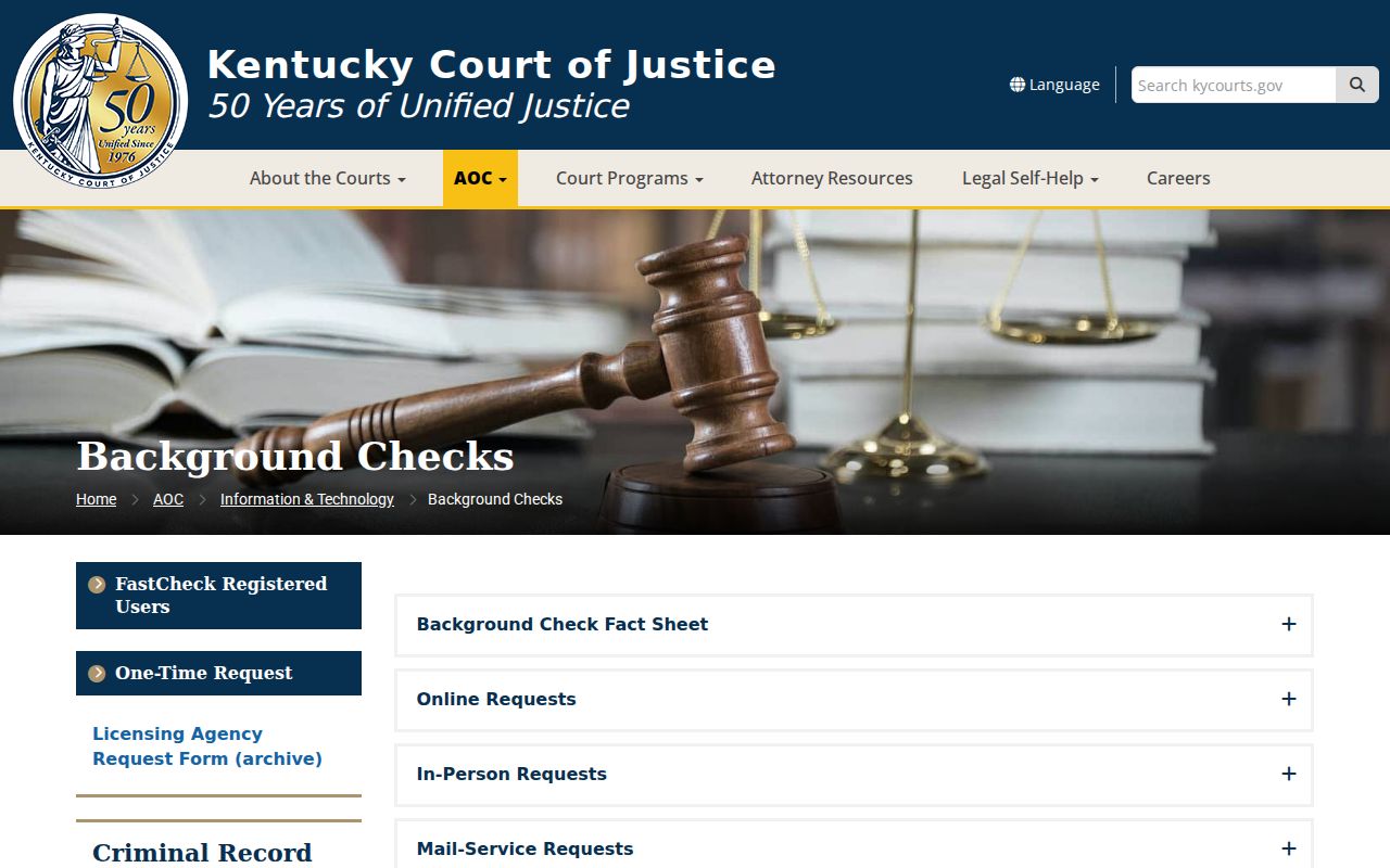 Kentucky AOC background checks for Daviess County criminal history
